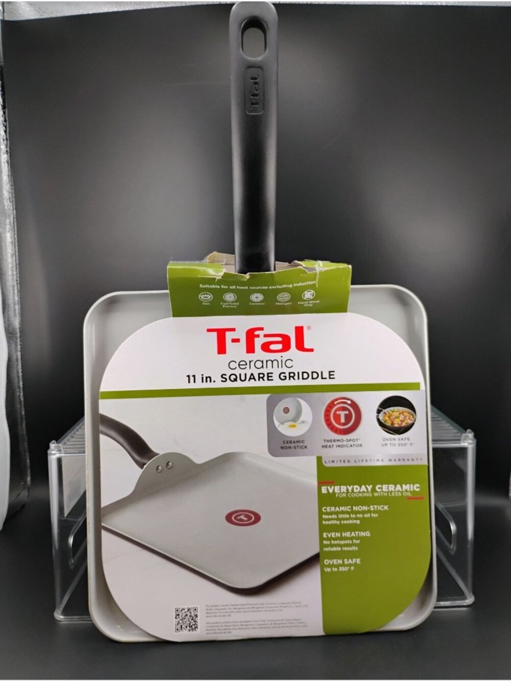 T-Fal Ceramic 11" Square Non-Stick Griddle Pan With Thermo-Spot
